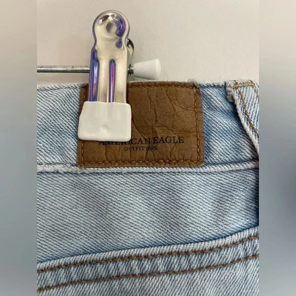 American Eagle Light Denim Distressed Mini Skirt - Picture 3 of 5